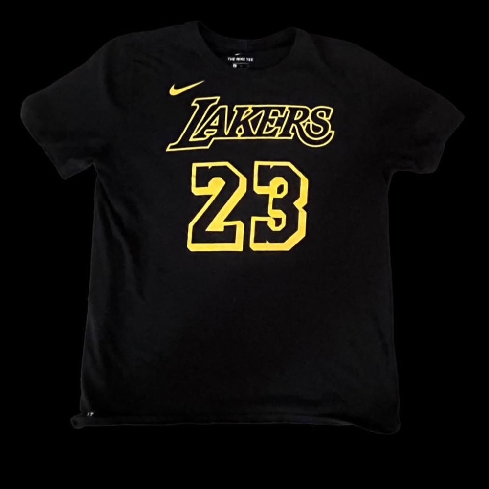 Nike Black and Yellow Lakers Jersey